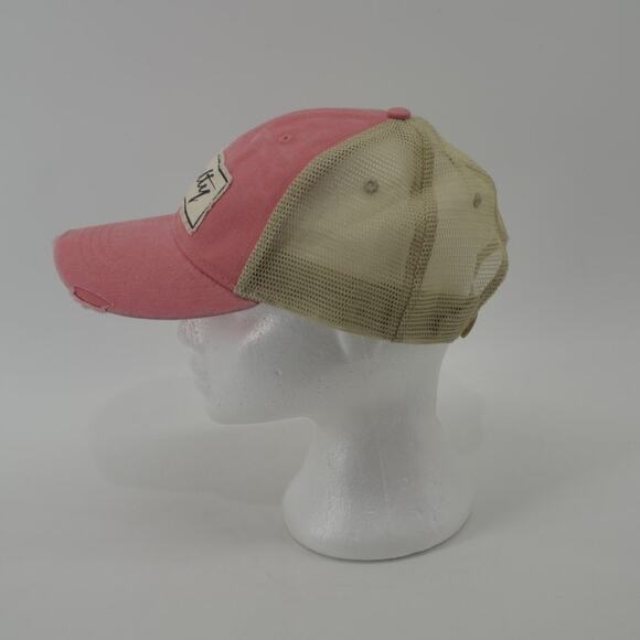 Adams Salty Coral Tan Baseball Distressed Trucker Hat OS - Picture 10 of 11